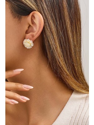 Fayra Accessories Kristal Taşlı Çiçek Buketi Küpe