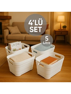 Ravéon Sepet Kapaksız Çok Amaçlı Seti, 4x5 Litre Kapasiteyle Pratik Saklama
