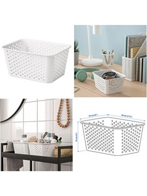Ravéon Sepet Beyaz Çok Amaçlı Saklama Sepeti, Ofis ve Banyo Kullanımı Için Pratik Çözüm