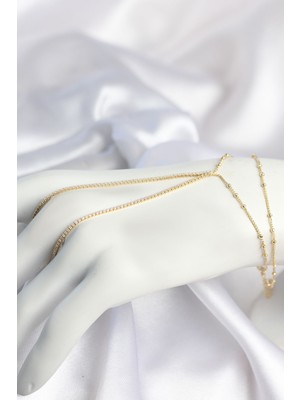 Clariss Gold Renk Minimal Zirkon Taşlı Su Yolu Model Şahmeran