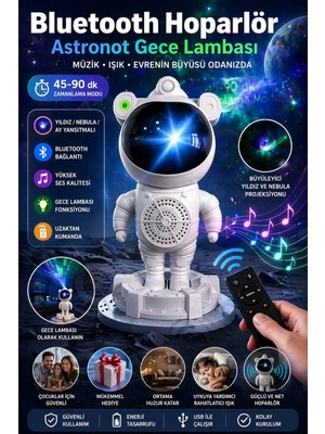 Empressco Astronot Projektör LED Işık Lazer Galaxy 360 Yıldız Projeksiyon Aurora Bulutsusu Çocuk Gece Lambası