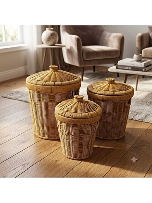 Ravéon Sepet El Örmesi Hasır Patates ve Soğan Sepeti, Rattan Tasarım