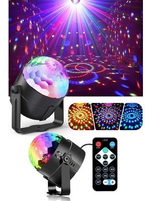 Empressco Disko Topu Kumandalı Sese Duyarlı LED Küre-Lazer Işıklı Çok Renkli Parti Işığı