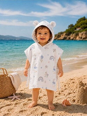 Ravéon Deniz Malzemesi Müslin Kumaşlı Plaj Panço Şık ve Rahat