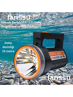 Ravéon Dalış Feneri 50W Yüksek Parlaklıkta LED Dalış Projektörü ve El Feneri