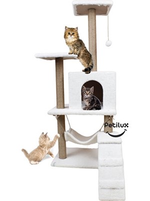 Ravéon Kedi Tırmalaması Hamaklı ve Yuvalı Çok Katlı Kedi Oyun ve Tırmalama Evi