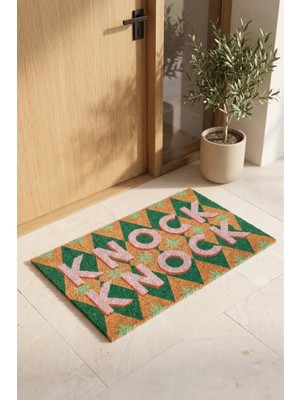 Chalevienne Knock Knock Doğal Hindistan Cevizi Lifli (Coir) Kapı Önü Paspası 45X75 cm