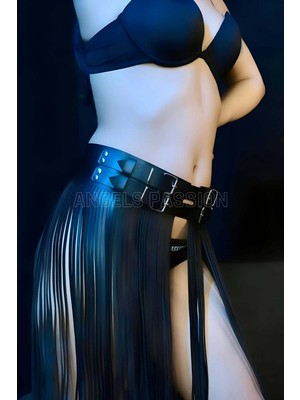 Ava Style Püsküllü Deri Etek Harness - BRF1090 Ava