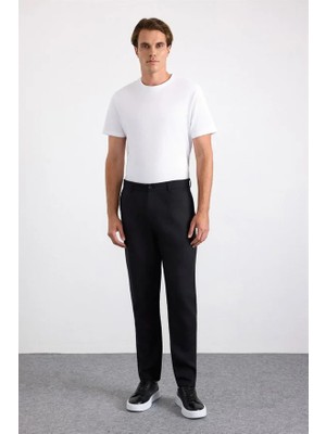 Süvari Siyah Smart Fit Düz Lastikli Jogger Pantolon