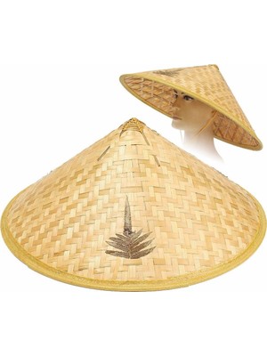 Azrlya Naturel Renk Cambodia Kamboçyalı Vietnam Şapkası Pvc Hasır