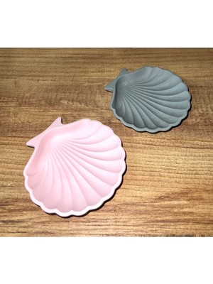 Empressco Dekoratif 2’li Pembe Gri Istiridye Kokulu Taş Takı Altlığı Takı Tabağı Organizer Beton Taş