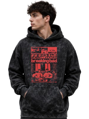 Sevbano Breaking Bad Walter White Dizi Baskılı Unisex Oversize Yıkamalı Premium Hoodie Sweatshirt