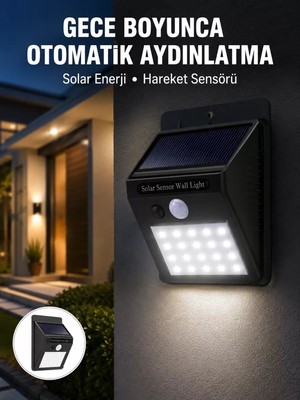 Midas Toptan Home Su Geçirmez 20 LED Solar Aydınlatma | Dış Mekan Için Pır Hareket Sensörü ile Akıllı Işık Yeni Nesil