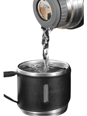 Astraltech Termos Seti Paslanmaz Çelik 3 Bardaklı Vakumlu Termos Set 500 ml 12 Saate Kadar Isı Koruma