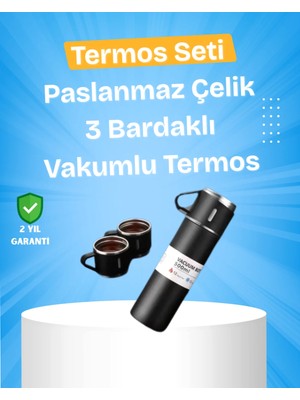Astraltech Paslanmaz Çelik Termos Seti | 500 ml Kapasite, 6-12 Saat Isı Koruma, Hediye Kutulu