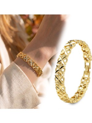 Beycen Aksesuar Clovera 24K Gold Kaplama 8 mm Kadın Bileklik 3902KBV5D2