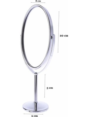 Astraltech Orret Home Mini Masa Üstü Makyaj Aynası, 360 Derece Dönebilen, Çift Taraflı, Krom Kaplama, Kompakt