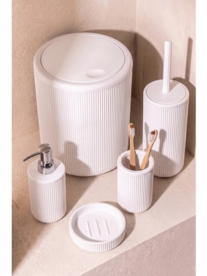 Empressco Faggiano White 5 Parça Kırılmaz Pp Banyo Seti – 6.5 Litre Kovalı