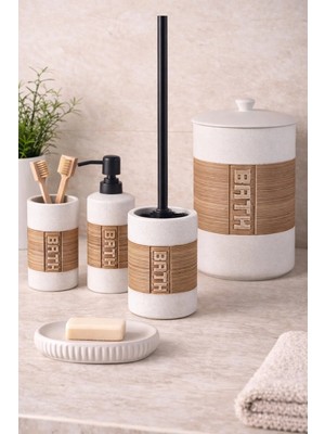 Arow 5 Parça Porselen Cleara Banyo Seti