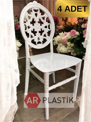 Empressco 4 Adet Diva Sandalye Beyaz - Mutfak | Balkon | Bahçe Sandalyesi