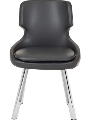 Empressco Krom Metal Ayaklı Salon/mutfak Sandalyesi Selekulak (Deri)