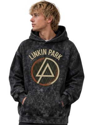 Sevbano Linkin Park Rock Metal Müzik Grubu Baskılı Unisex Oversize Premium Yıkamalı Hoodie Sweatshirt