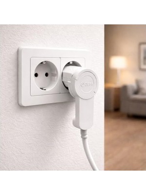 Uzm Light De-Pa Yassı Fiş Topraklı 16A 250V Beyaz – Ince Düz Tasarım, Yer Tasarruflu Elektrik Fişi Uzatma Kablosu ve Güçlü Cihazlar Için