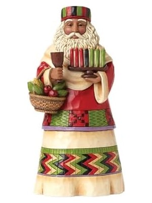Livizmir Moda Enesco Jim Shore Heartwood Creek Afrika Noel Baba Figürü, Reçine, 18CM, Çok Renkli