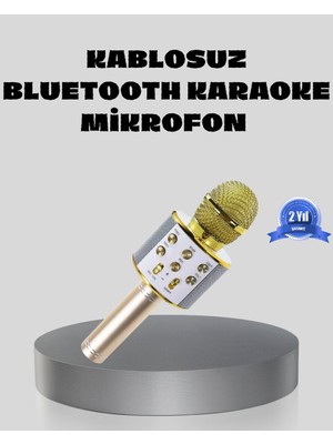 Bluetooth Karaoke Mikrofon Şarjlı Uzun Pil Ömürlü Çok Fonksiyonlu - PINVOX8980-3236