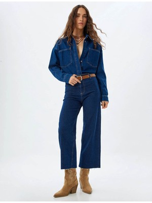 Koton Culotte Koyu Indigo Kadın Jean Pantolon 7WAL40056MD