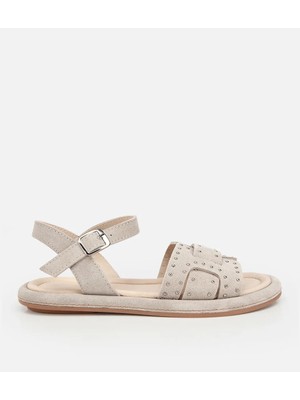 Hotiç 01SAH328090A310 KADIN Süet Deri Bej Yumuşak Dokulu Comfort Düz Sandalet