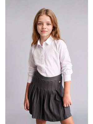 DeFacto %100 Pamuk Regular Fit Poplin Uzun Kollu Gömlek Kız Çocuk H9661A826AU