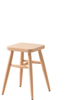 Empressco Unisex Bej Renk Ahşap Kare Tabure