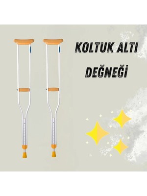 Empressco Koltuk Altı Değneği Yürümeye Yardımcı Çift Koltuk Değneği Ithal Alüminyum Hafif Yüksek Kalite