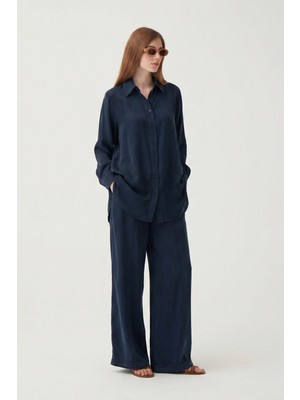 Allday  Lacivert Tensel Pantalonlu Takım