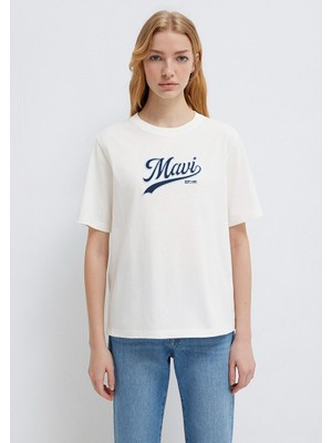 Eskişehir Mağazacılık M1613565-80194 Mavi Logo Baskılı T-Shırt