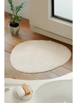 İrya Sedef Tekli Banyo Paspası Bambu 90X110 Ekru