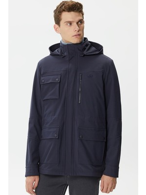 Lacoste Hooded Outdoor Men's Jacket Navy Erkek Çıkarılabilir Kapitone Yelekli Erkek Mont Lacivert