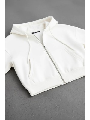 DeFacto Coool Standart Fit Kapüşonlu Basic Düz Kanguru Cepli Fermuarlı Sweatshirt