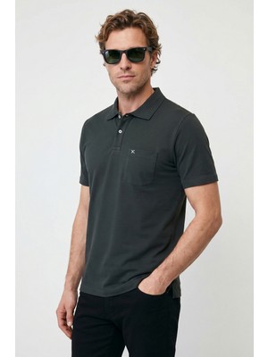 Kiğılı Erkek Polo Yaka Regular Fit Cepli Nakışlı %100 Pamuk T-Shirt