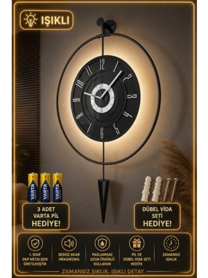 Marvielle LED - 12-24 Saat Gösterim ve Pil ile Kolay Kullanım - Duvar Saati