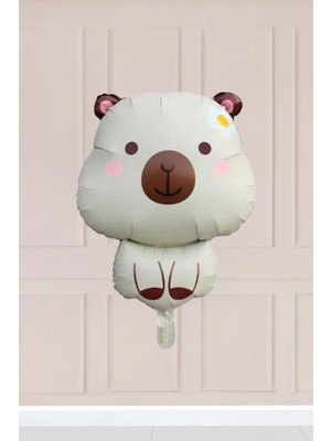 Atölye Mi Kapibara Folyo Balon Krem Capybara Şekilli Balon