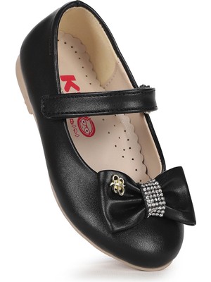 Kiko Kids Withbow Cilt Cırtlı Fiyonklu Kız Çocuk Babet Ayakkabı