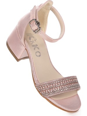 Kiko Kids Elinor Vakko Günlük Kız Çocuk 3 Cm Topuklu Sandalet Abiye Ayakkabı