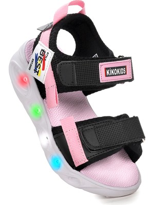 Kiko Kids Best Işıklı Kız/Erkek Çocuk Cırtlı Sandalet Ayakkabı