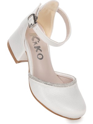 Kiko Kids Ressa Vakko Taşlı Kız Çocuk 5 Cm Topuklu Sandalet Abiye Ayakkabı