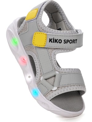 Kiko Kids Tisu Işıklı Erkek Çocuk Cırtlı Sandalet Ayakkabı