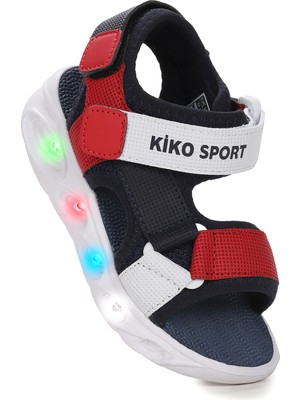 Kiko Kids Tisu Işıklı Erkek Çocuk Cırtlı Sandalet Ayakkabı