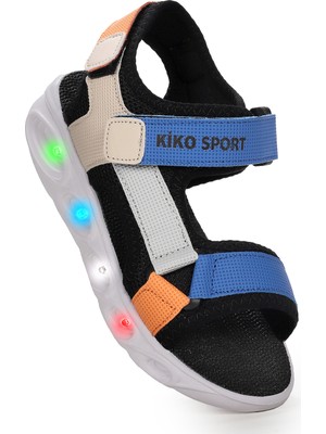 Kiko Kids Tisu Işıklı Erkek Çocuk Cırtlı Sandalet Ayakkabı