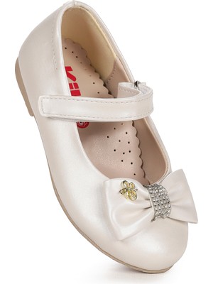 Kiko Kids Withbow Cilt Cırtlı Fiyonklu Kız Çocuk Babet Ayakkabı